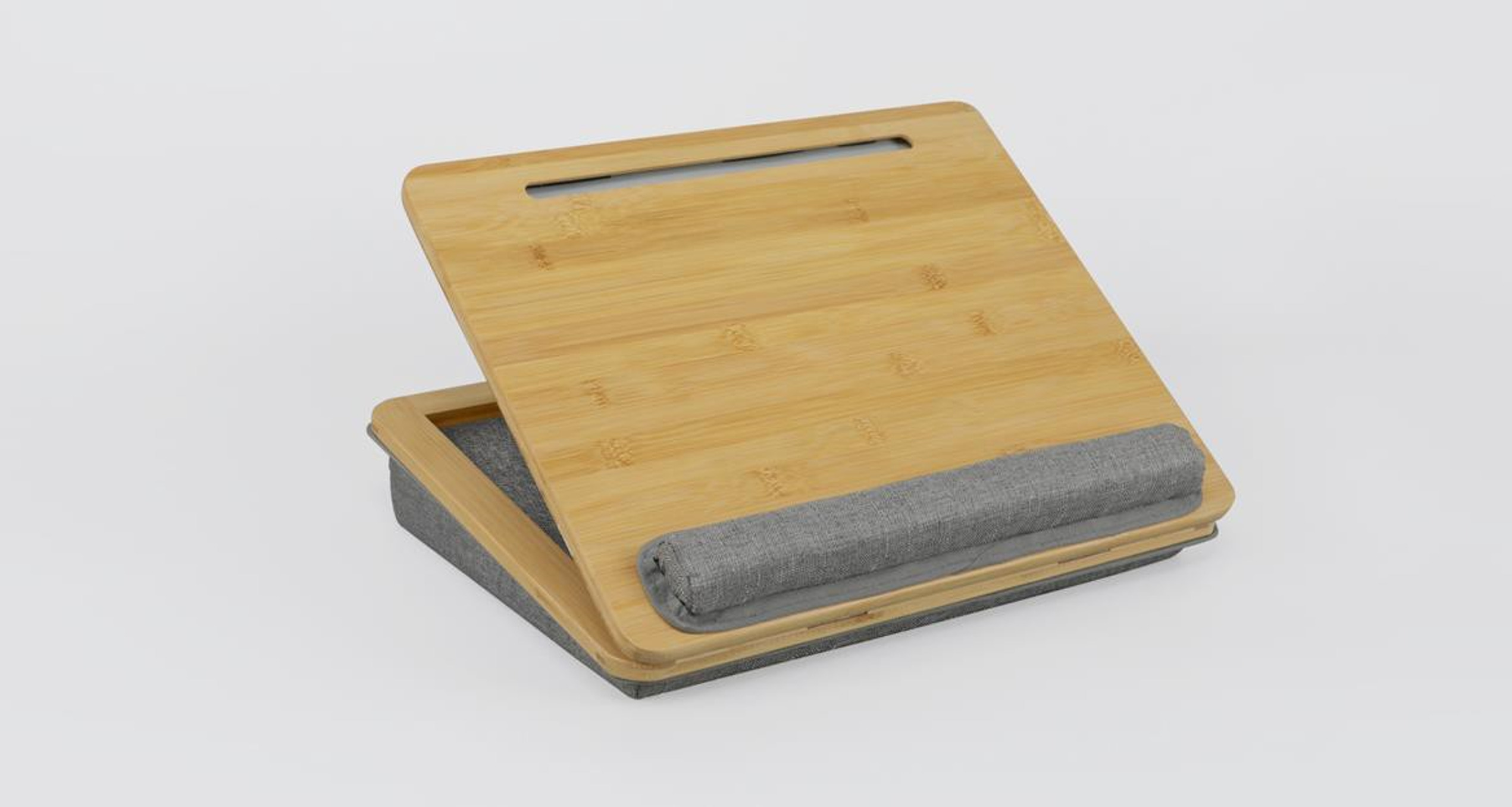 Natural Bamboo Lap Desk with Cushion ABC Ideal Partners Sdn Bhd