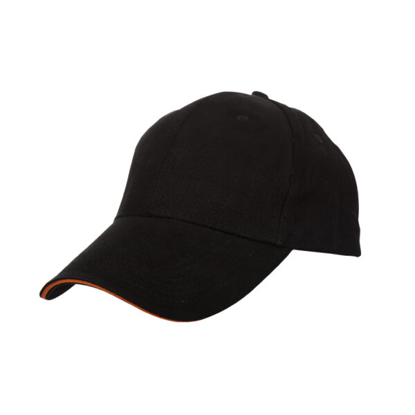 black and orange custom made sandwich cotton cap in Malaysia