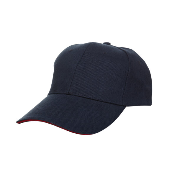 navy blue and red custom made sandwich cotton cap in Malaysia