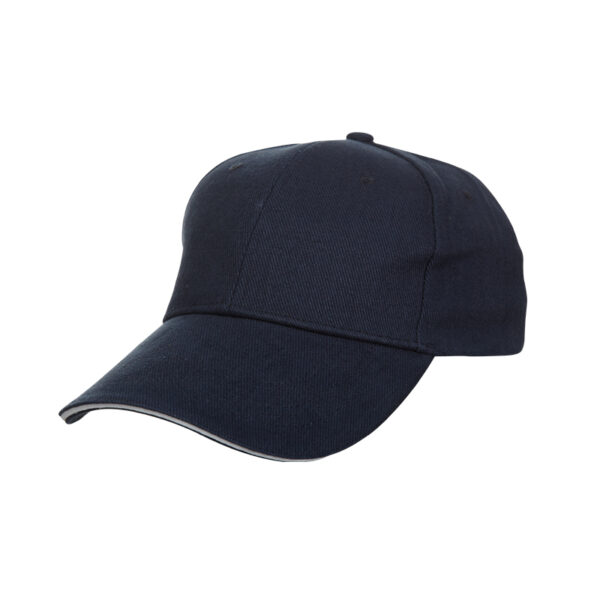 navy blue and white custom made sandwich cotton cap in Malaysia