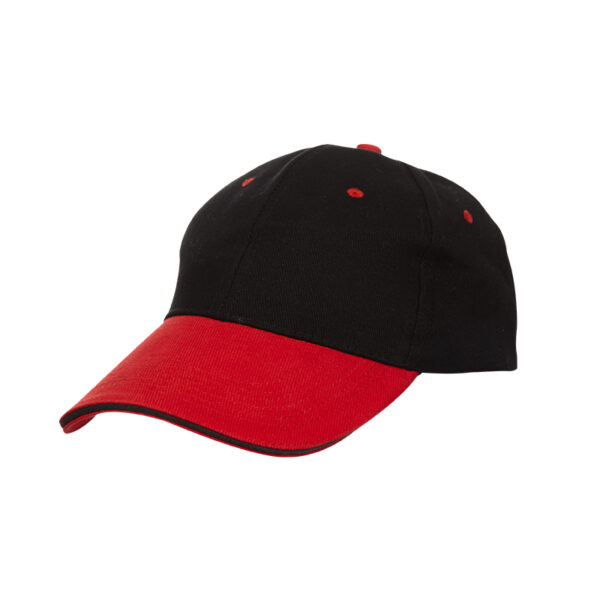 black and red custom made 2 tone sandwich cotton cap in Malaysia