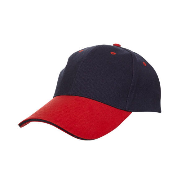 navy and blue custom made 2 tone sandwich cotton cap in Malaysia