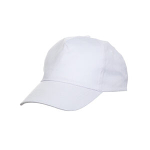 white custom made 5 panel cotton twill cap in Malaysia