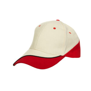 khaki and red custom made edge baseball cap in Malaysia