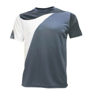 Grey White and Black Custom Made Microfiber Round Neck T Shirt in Malaysia